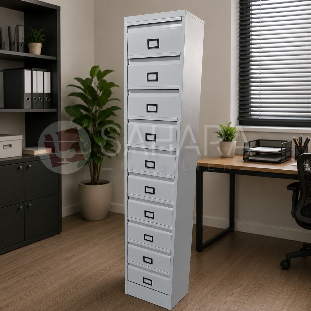 Casier à clapet de 10 cases meuble métallique d’une colonne en tôle d’épaisseur 7/10eme